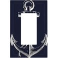 thumbnail image 1 of Navy Blue Nautical Anchor 1 Gang Rocker Light Switch Cover Decorative Outlet Covers Wall Plate Electrical Faceplate Switchplate for Bathroom Home Living Room Decor, 1 of 8