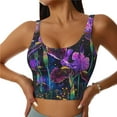 thumbnail image 1 of Balery Starry Night Iris Field Sujetadores deportivos con espalda cruzada para mujer, acolchados, sin costuras, de alto impacto, ideales para yoga, gimnasio, entrenamiento y fitness.-Large, 1 of 8