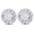thumbnail image 1 of 3/8ct Halo Diamond Stud Earring Jackets 14K White Gold (4mm), 1 of 1