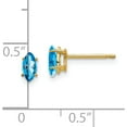 thumbnail image 4 of 14K Yellow Gold 6X3mm Marquise Blue Topaz Earring (6 X 3) Made In United States xe102bt, 4 of 5