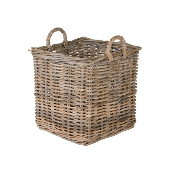 Kouboo Square Rattan Basket, Decorative Storage Basket And Planter, Handmade, Living Room, Blankets, Laundry Basket, Linens