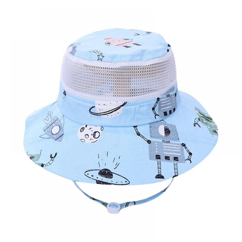 Summer Play Stay-on Chin-Strap Adjustable Baby Sun Hat Toddler Sun Hat Kids Breathable Bucket Sun Protection Hat