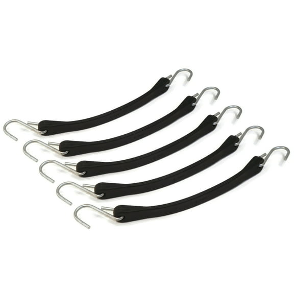 The ROP Shop (Pack of 5) 9" Black Rubber Tarp Straps Bungee Cords Tie Down for Truck Durable