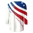 thumbnail image 4 of Vetsdori Womens Plus Size 3/4 Sleeve T Shirts Summer Pullover 4th of July Independence Day,Graphic Crew Neck Fashion American Flag Tops for Junior Casual, 4 of 5