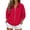 25# Red, variant on Womens Fall Zip Up Sweatshirts No Hood Oversized Casual Classic Long Sleeve Collar Full Zipper Jackets with Pockets White L