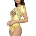 thumbnail image 2 of Gaeub Bunch Of Grapes Women'S Short Sleeve One Piece Swimsuit Sexy High-Waisted Bodysuit For Swimming, Beach, Sports - Medium, 2 of 9
