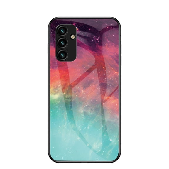 Case Designed for Samsung Galaxy S24, Luxury Pattern Thin Fit Lightweight Anti-Scratch Drop Protective Shockproof Glossy Phone Case, Tempered Glass Back TPU Bumper Frame, Colorful