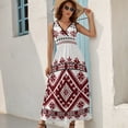 thumbnail image 5 of Bohemian Style Embroidery Womens Night Club Maxi Dress V Neck Sleeveless Bohemia Long Dresses, 5 of 9