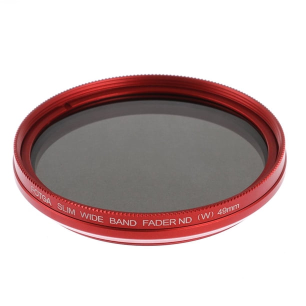 Bearachild Cristal de cámara Delgado ND2-400 Fader de densidad neutra Filtro ND variable Lente de filtrado 49 mm Rojo Accesorios de cámara y óptica rojo 49 mm