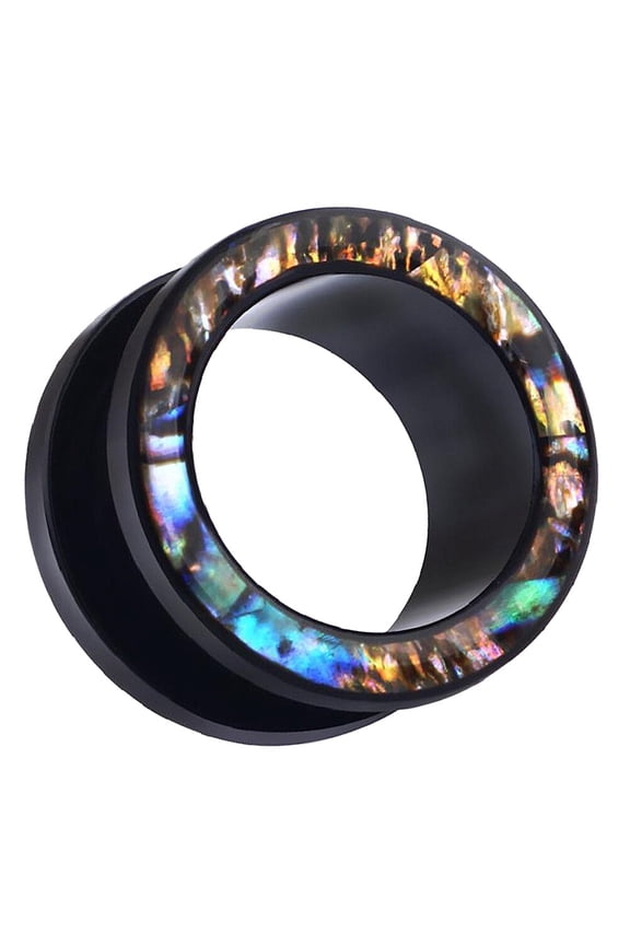 1 Pair Black Acrylic Ear Tunnel Plugs Comfortable Safe Fashion Earrings for Men and Women