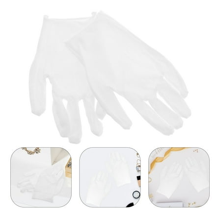 UPOUART White Cotton Safety Gloves 1 Pair for Jewelry Handling, Inspection, Cleaning and Delicate Work