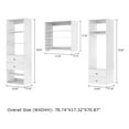 thumbnail image 4 of ModMakers White Modular Closet System, Wood Closet Organizer and Storage System Wardrobe w/ 9 Shelves & 4 Drawers, 78.74" W, 4 of 8