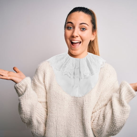 Raindrops Women False Collars White Polyester 1Pcs