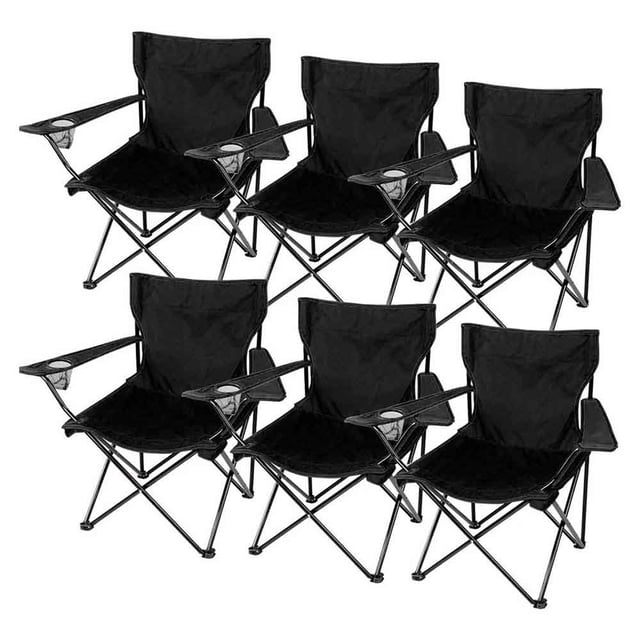Kit 6 sillas plegables negra Jardimex Camping Playa