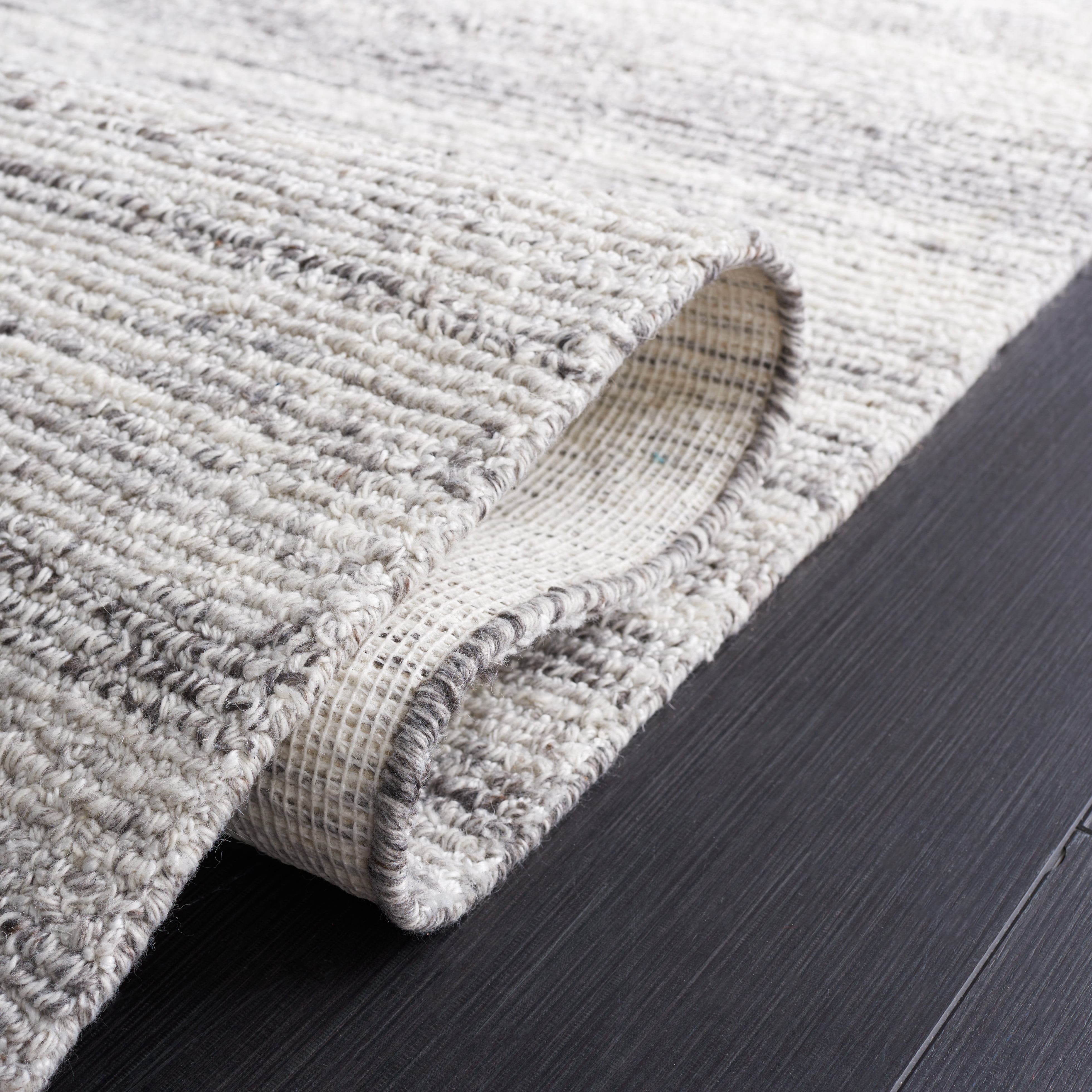 Safavieh Mirage Lecia Striped Polyester Area Rug, Gray/Ivory, 6' x 6' Square