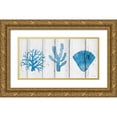 thumbnail image 1 of Fay, Mela 14x9 Gold Ornate Wood Framed with Double Matting Museum Art Print Titled - Blue Corals, 1 of 4