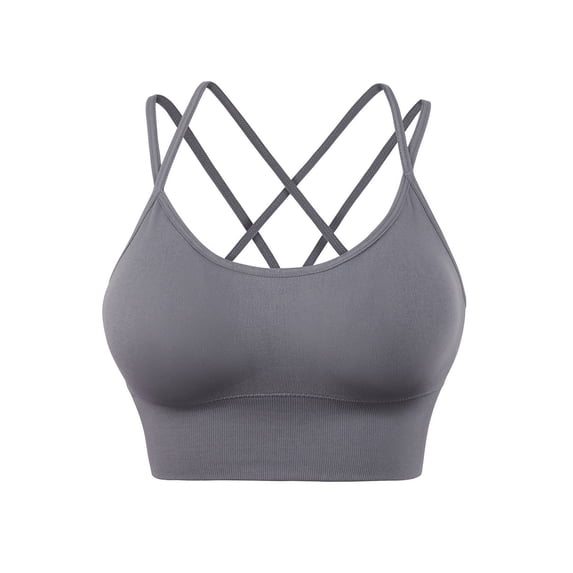 Zpanxa Supportive Sports Bras for Women Women's Seamless Wireless Pullover with Adjustable Crisscross Back Straps and Ribbed Hem for Yoga Workout