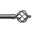 thumbnail image 2 of EXCLUSIVE HOME Torch 1" Curtain Rod and Coordinating Finial Set, Gunmetal, Adjustable 36"-72", 2 of 7