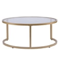 thumbnail image 5 of Set of Two Gold Glass Round Nested Coffee Tables, 5 of 9