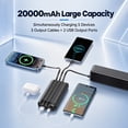 thumbnail image 4 of Morfec 20000mAh Power Bank Portable Charger with Built-in Cables – 22.5W PD Fast Charging, 5 Outputs & 3 Inputs, Travel Charger for iPhone Samsung, 4 of 9