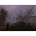 thumbnail image 2 of Friedrich, Caspar David 14x12 Gold Ornate Wood Framed with Double Matting Museum Art Print Titled - A Walk at Dusk, 2 of 4
