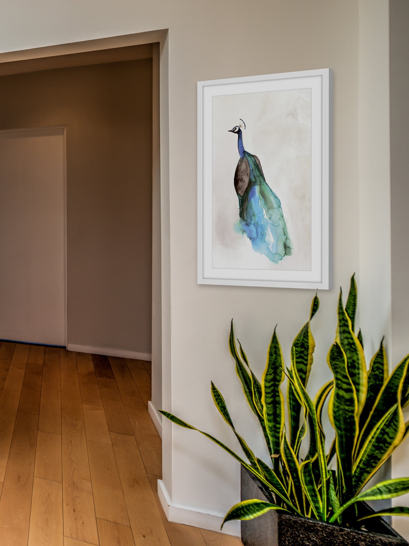 "Peacock Back" Framed Painting Print