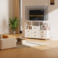 thumbnail image 3 of 7 Drawer Dresser, 52"W Bedroom TV Dresser for 65" TVs with Power Outlets & LED Lights, Fabric PU Leather Chest of Drawers Storage Organizer - White, 3 of 9