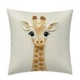 thumbnail image 2 of HHGBAD Cute Giraffe Embroidery Pillowcase, Soft Short Lint Material, Decorative Throw Pillow Cover, Perfect for Sofa, Bedroom, Living Room, Home Decoration, 17.7×17.7in, 2 of 6