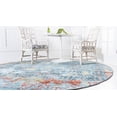 thumbnail image 6 of Unique Loom Baracoa Collection Area Rug - Alamar (5' 5" Round Blue/Olive), 6 of 9