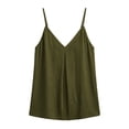 thumbnail image 3 of Casual Sleeveless Tank Tennis Top for Everyday Wear Womens Classic Solid Vest Wardrobe Piece Army Green XL, 3 of 7