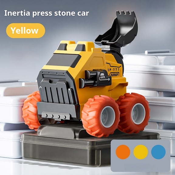 Interactive Inertial Engineering Car Toy - Realistic Design & Stone Launching Function - Encourages Hand-Eye Coordination & Exploration - Safe & Durable - Includes 1 Inertial Catapult(Multicolor)