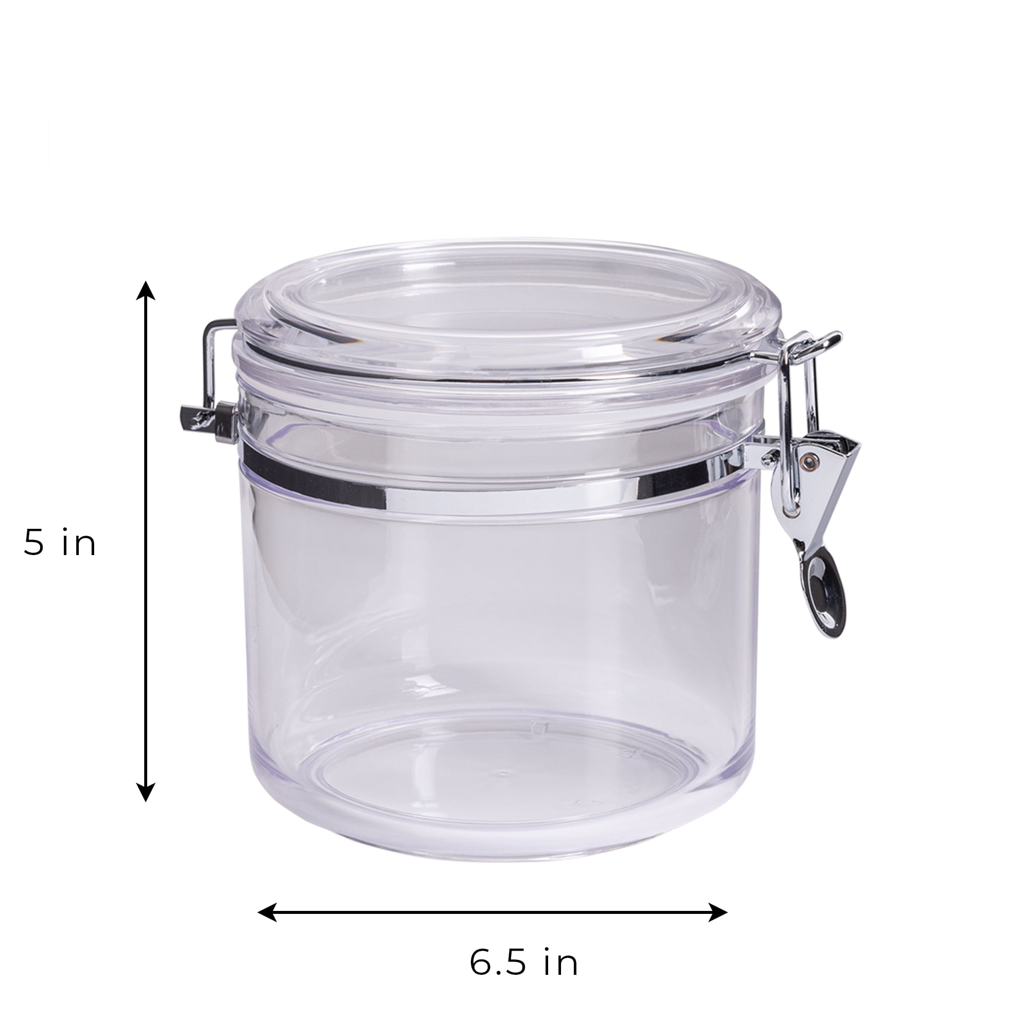 (2 pack) Mainstays Round Plastic Food Storage Canister - Small - 5.12” W x 6.5” D x 5.” H ​