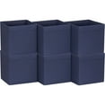 thumbnail image 1 of Essentiels Ménagers 87-1 Bacs de Rangement Pliables en Tissu / Ensemble de 6 Cubes avec Poignée à Rabat, Bleu Marine, 1 of 4