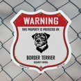thumbnail image 5 of Warning This Property is Protected by Border Terrier 12 inch X 12 inch Shield-Shaped Rust-Free Aluminum Metal Sign Weather Resistant Made in the USA, 5 of 6