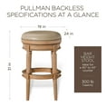thumbnail image 6 of Open Box Maven Lane Bar Stool in Weathered Oak Finish w/ Avanti Vegan Leather, 6 of 7