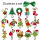 thumbnail image 3 of Bonitas decoraciones para árboles de Navidad de los Grinch Adorno colgante de doble cara para árbol de Navidad de los Grinch Whoville Decoración navideña para el hogar, 3 of 5