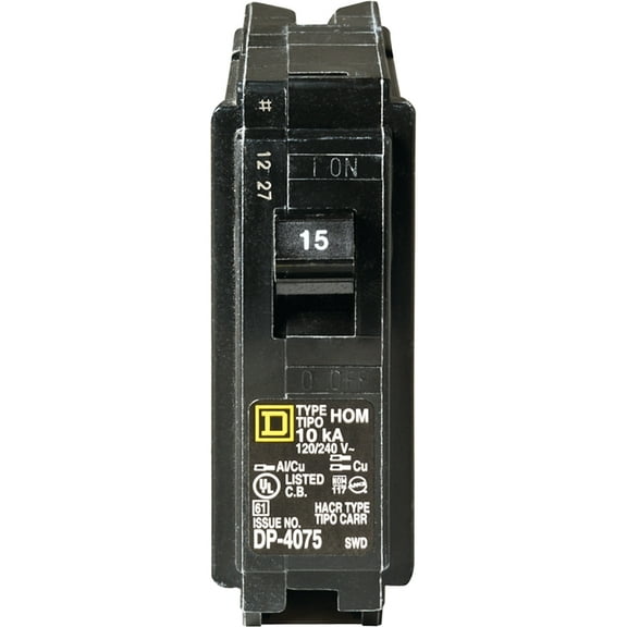 Square D Homeline 15A Single-Pole Standard Trip Circuit Breaker HOM115C