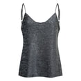 thumbnail image 4 of Glisme Tank Tops For Women Bling Tank Tops For Casual Slim Crop Top Short Sleeve Sleeveless V Neck Solid Color Tank Top Camisole Classic Black Tee, 4 of 5