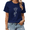 2-Blue, variant on UNISHE Women's Blue Astronaut Planet Balloon Graphic Short Sleeve T-Shirt Cotton Crewneck Top
