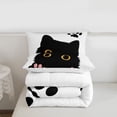 thumbnail image 6 of jejeloiu Cute Cat Paw Full Size Comforter Sets Kids,Kawaii Animal Footprint Simple Black White Bedding Sets For Girls,Reversible,3 Pieces, 6 of 8