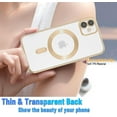 thumbnail image 2 of Magnetic for iPhone 12 Case,Electroplated Clear Slim iPhone 12 (6.1 inch) Phone Case with Camera Protection,Shockproof iPhone 12 (6.1 inch) Case Compatible with MagSafe, Gold Edge, 2 of 13