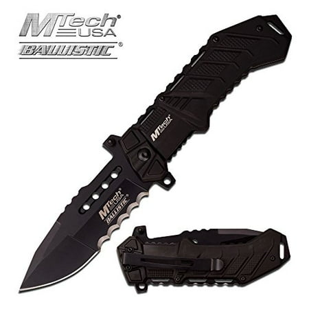Tactical Boot Knife - Rogue River Tactical Exclusive Mtech USA Tactical Knives Spring Assisted Folding Pocket Knife Heavy Duty Military Grade Combat with Belt Clip (Black)