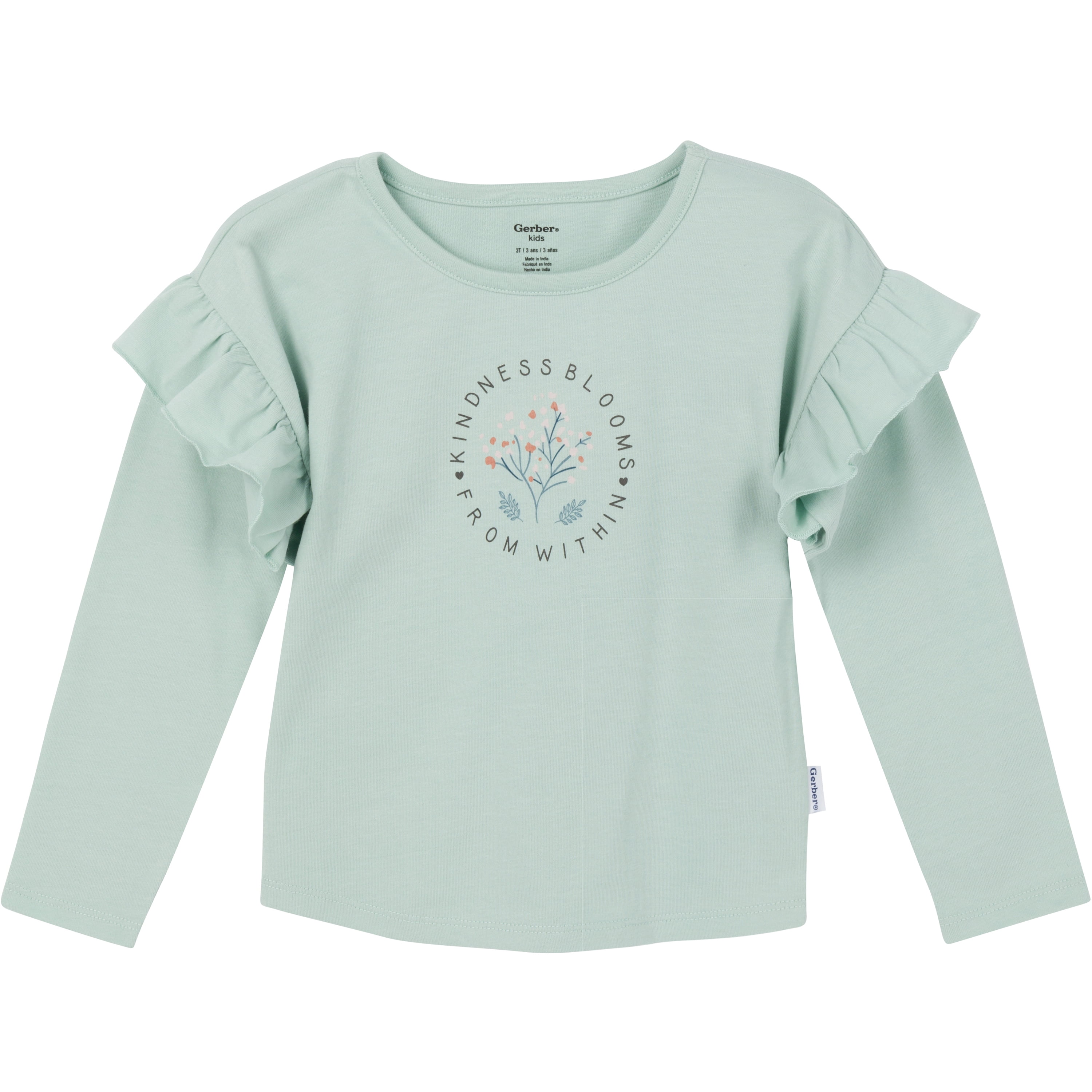 Gerber Toddler Girl Tops and Pants Outfit Set, 3-Piece, Sizes 2T-5T