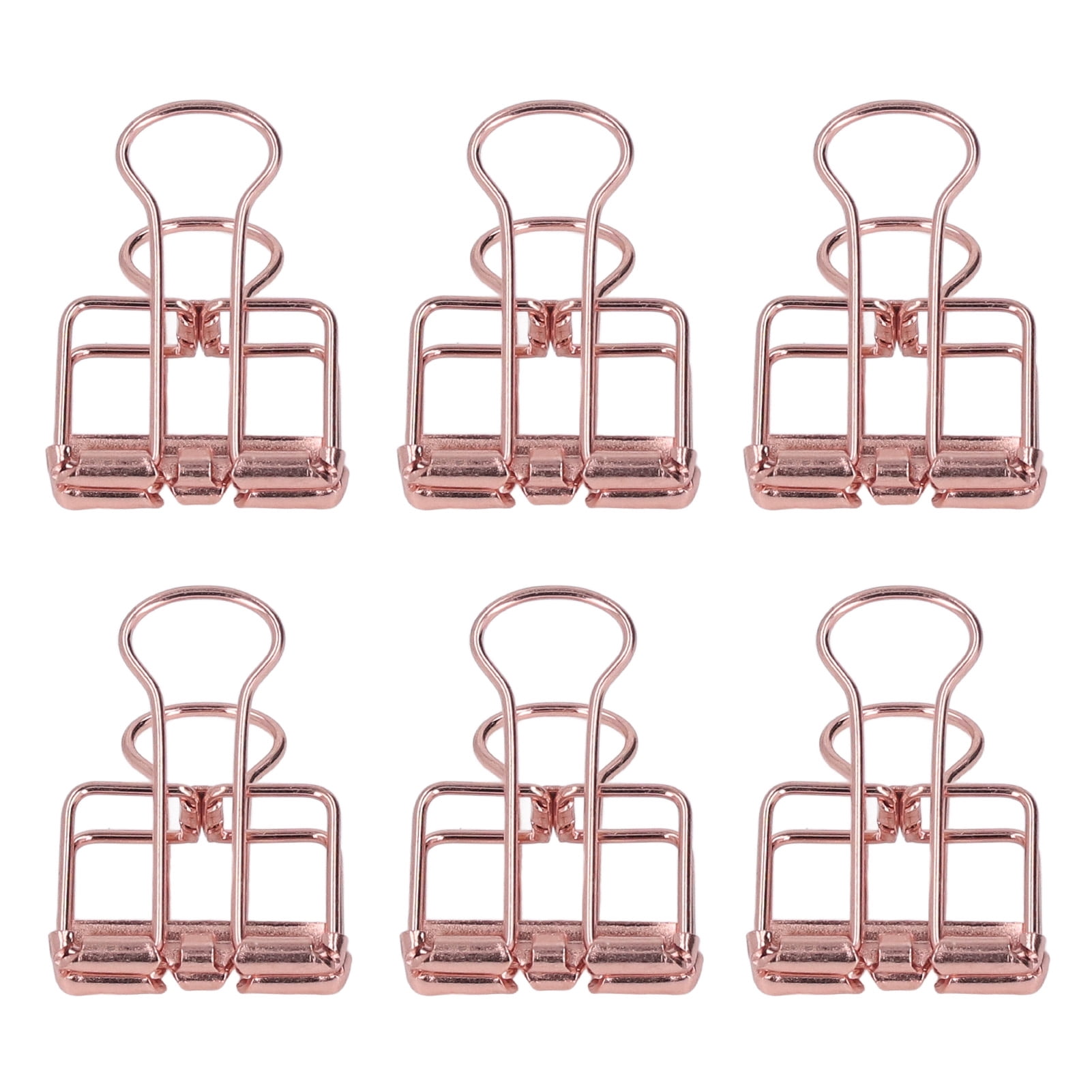 Yajisi 80-Piece 19mm (0.75 in) Small Metal Hollow Binder Clips Strong Clamping Paper Clamps, Rose Gold