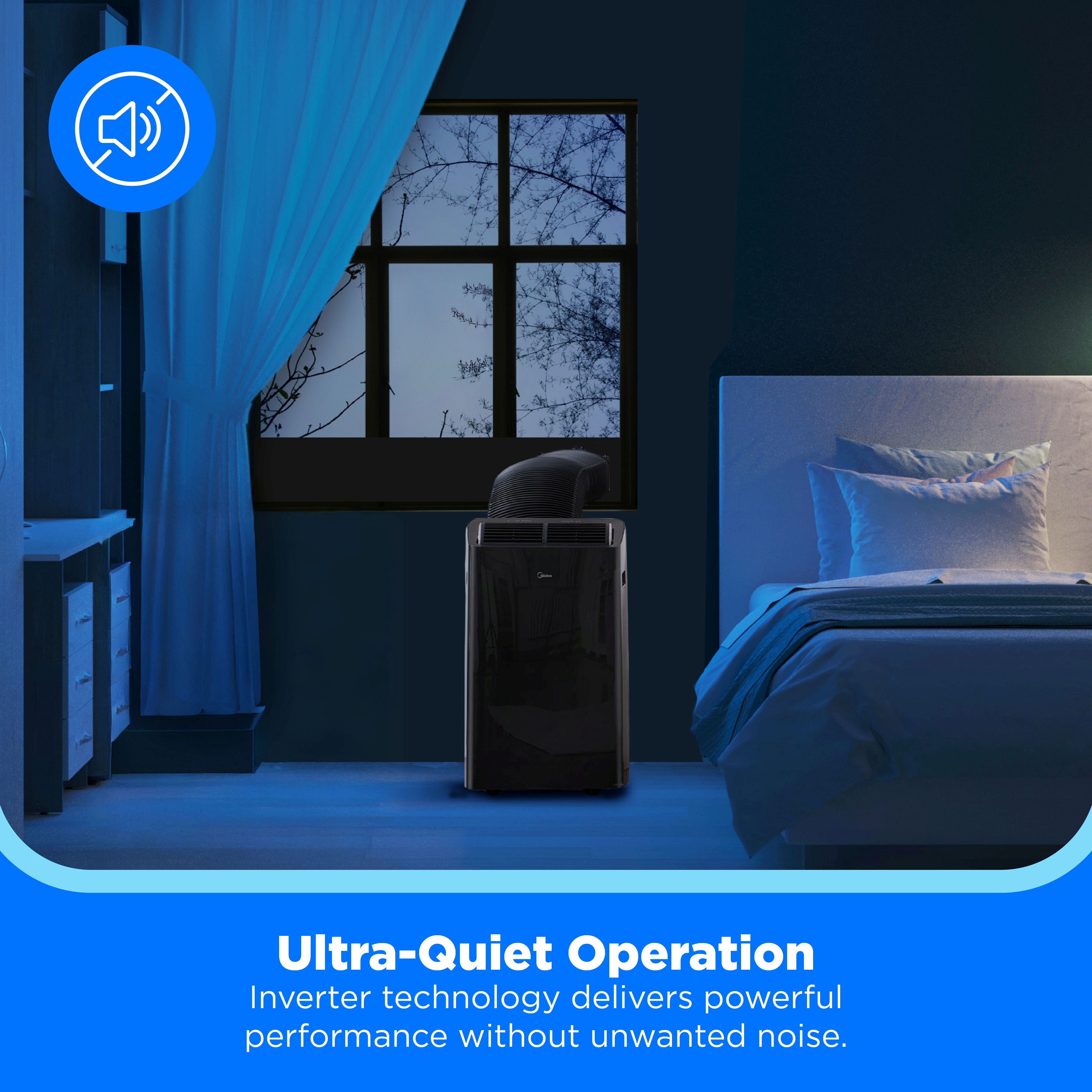 Midea Duo 12,000 BTU Portable Air Conditioner, High Efficiency Inverter, 4-In-1 Heat, Fan, Dehumidifier, Cool, Wi-Fi and Alexa, Black