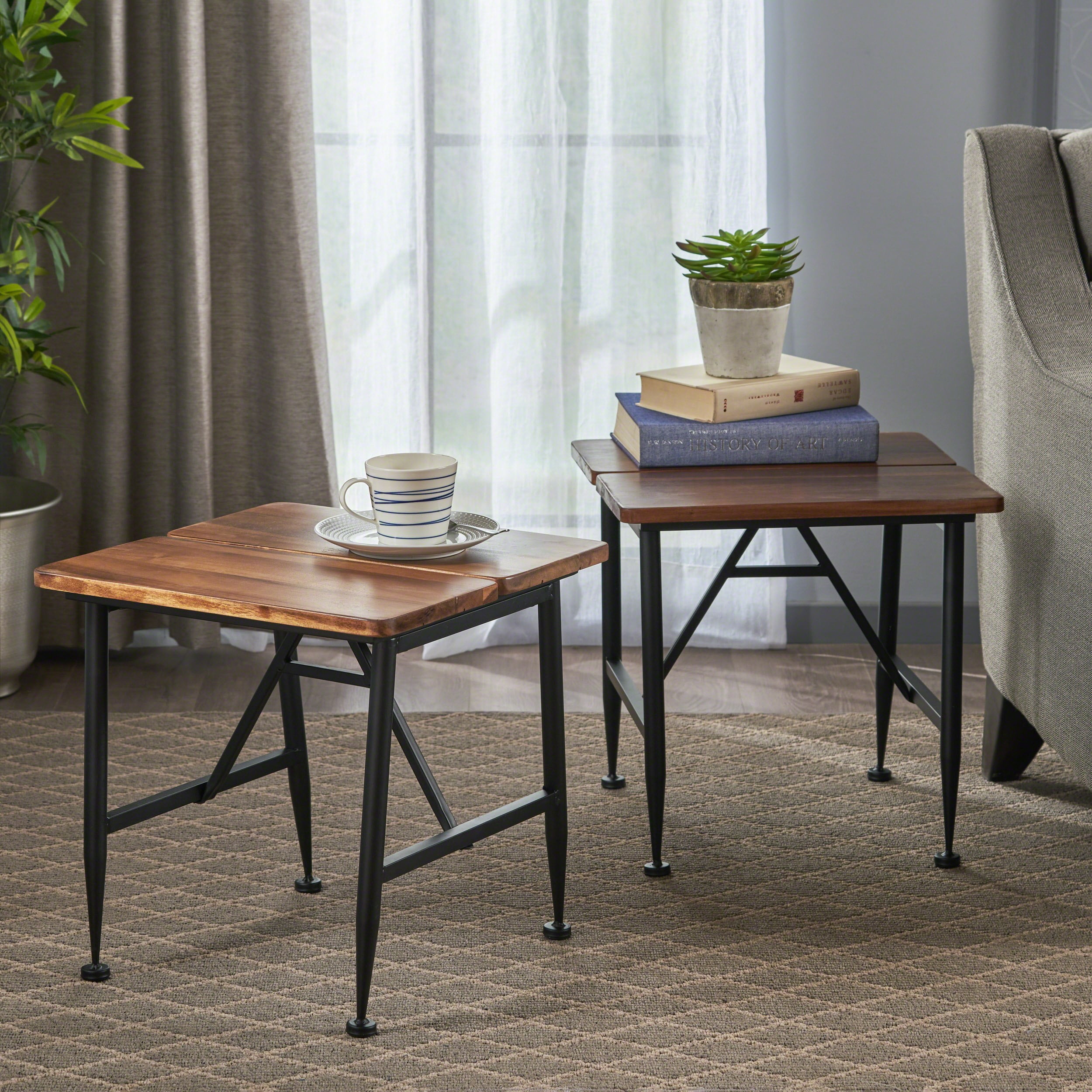 Christopher Knight Home Eleanora Acacia Wood End Table Christopher Knight Home Eleanora Acacia Wood End Table Set Of 2 By Com