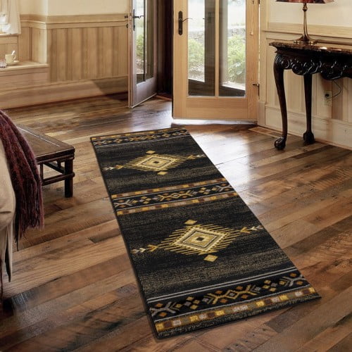 4001 Black 2 ft. 7 in. x 7 ft. 3 in. Southwest Area Rug