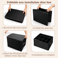 thumbnail image 5 of 2 Pack Shoe Organizer for Closet,Fits up to 24 Pairs,Adjustable Dividers for Shoe Storage,Fabric Shoe Storage Bins with Clear Cover,Black, 5 of 8