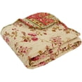 thumbnail image 4 of Cozy Line Home Fashions Couverture Matelassée Réversible en Coton 100 % à Motif Floral Vintage Crémeux 60 Pouces x 50 Pouces Lavable et Séchable en Machine (Floral Vintage), 4 of 4