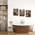 thumbnail image 2 of Hieng Brown Bathroom Wall Decor Brown Flower Painting Art Modern Poppy Floral Picture Floral Picture Artwork, 2 of 6